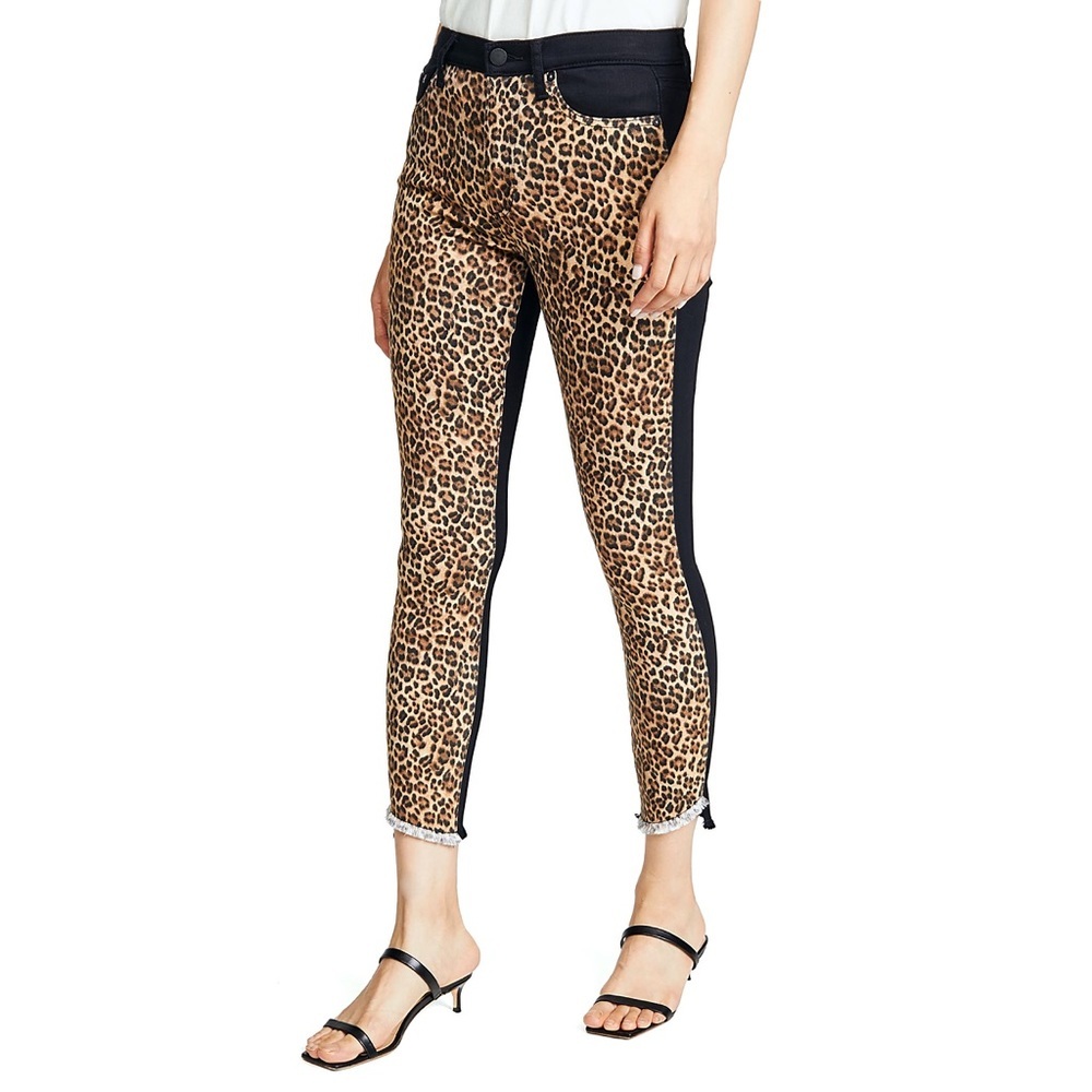 Alice + Olivia Leopard Black Cropped Skinny Denim Jeans Pant - Picture 15 of 16